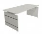 Preview: Schreibtisch Form4 Wangengestell 180 x 80 cm Lichtgrau