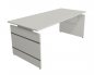 Preview: Schreibtisch Form4 Wangengestell 180 x 80 cm Weiss