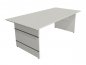 Preview: Schreibtisch Form4 Wangengestell 200 cm Weiss