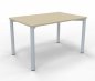 Preview: Schreibtisch 120 cm Gestell silber Ahorn
