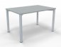 Preview: Schreibtisch 120 cm Gestell silber Lichtgrau