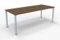 Preview: Schreibtisch 200x80 cm Gestell silber Nussbaum