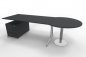 Preview: Schreibtisch Artline mit Beratertisch und Rollcontainer Anthrazit
