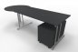 Preview: Schreibtisch Artline mit Beratertisch und Rollcontainer Anthrazit