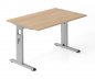 Preview: Schreibtisch Offenbach 120 cm Silber Eiche
