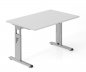 Preview: Schreibtisch Offenbach 120 cm Silber Lichtgrau