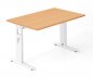Preview: Schreibtisch Offenbach 120 cm Weiss Buche