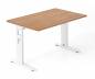 Preview: Schreibtisch Offenbach 120 cm Weiss Nussbaum