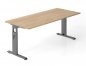 Preview: Schreibtisch Offenbach 180 cm Grafit Eiche