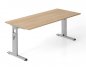 Preview: Schreibtisch Offenbach 180 cm Silber Eiche