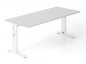 Preview: Schreibtisch Offenbach 180 cm Weiss Lichtgrau