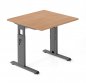 Preview: Schreibtisch Offenbach 80 cm Grafit Nussbaum
