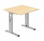 Preview: Schreibtisch Offenbach 80 cm Silber Ahorn