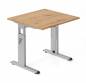 Preview: Schreibtisch Offenbach 80 cm Silber Asteiche