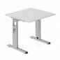 Preview: Schreibtisch Offenbach 80 cm Silber Lichtgrau