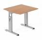 Preview: Schreibtisch Offenbach 80 cm Silber Nussbaum