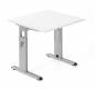 Preview: Schreibtisch Offenbach 80 cm Silber Weiss