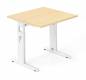 Preview: Schreibtisch Offenbach 80 cm Weiss Ahorn