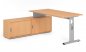 Preview: Schreibtisch OSB mit Sideboard Gestell Silber Dekor Buche