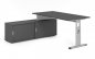 Preview: Schreibtisch OSB mit Sideboard Gestell Silber Dekor Grafit