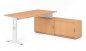 Preview: Schreibtisch OSB mit Sideboard Gestell Weiß Dekor Buche