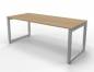 Preview: Schreibtisch Riesa 180x80 cm Gestell Silber Ahorn