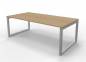 Preview: Schreibtisch Riesa 200x100 cm Gestell Silber Ahorn