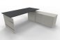 Preview: Komplettarbeitsplatz Form4 mit Wangengestell Tischplatte Anthrazit