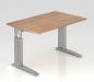 Preview: Schreibtisch Unna 120 cm Silber Nussbaum