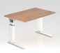 Preview: Schreibtisch Unna 120 cm Weiss Nussbaum
