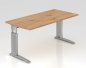 Preview: Schreibtisch Unna 160 cm Silber Asteiche