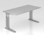 Preview: Schreibtisch Unna 160 cm Silber Lichtgrau