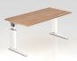 Preview: Schreibtisch Unna 160 cm Weiss Nussbaum