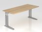 Preview: Schreibtisch Unna 180 cm Silber Eiche
