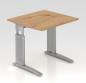 Preview: Schreibtisch Unna 80 cm Silber Asteiche
