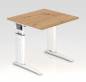 Preview: Schreibtisch Unna 80 cm Weiss Asteiche