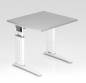 Preview: Schreibtisch Unna 80 cm Weiss Lichtgrau