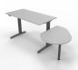 Preview: Schreibtisch XBM11 mit Beraterplatz 243x102 cm Lichtgrau Gestell Grafit