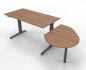 Preview: Schreibtisch elektrisch höhenverstellbar XBM11 mit Beraterplatz 243x102 cm Nussbaum Gerstell Grafit
