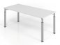 Preview: Schreibtisch Yach 180 cm Lichtgrau Silber