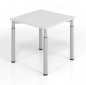Preview: Schreibtisch Yach 80x80x68-82 cm Lichtgrau Silber