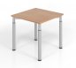 Preview: Schreibtisch Yach 80x80x68-82 cm Nussbaum Silber