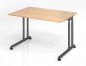 Preview: Schreibtisch Zell 120 cm Eiche Grafit ohne Seitenblende