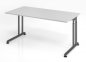 Preview: Schreibtisch Zell 120 cm Lichtgrau Grafit ohne Seitenblende