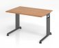 Preview: Schreibtisch Zell 120 cm Nussbaum Grafit mit Seitenblenden