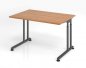 Preview: Schreibtisch Zell 120 cm Nussbaum ohne Seitenblenden