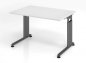 Preview: Schreibtisch Zell 120 cm Weiss Grafit mit Seitenblenden
