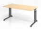 Preview: Schreibtisch Zell 160 cm Ahorn Grafit mit Seitenblenden