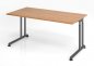 Preview: Schreibtisch Zell 160 cm Nussbaum Grafit ohne Seitenblenden