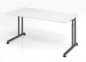 Preview: Schreibtisch Zell 160 cm Weiss Grafit ohne Seitenblenden